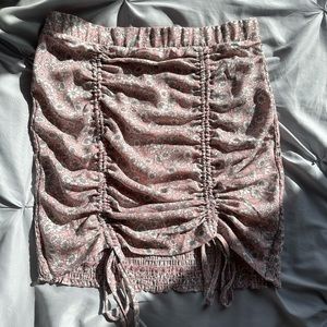 pink skirt with white flowers